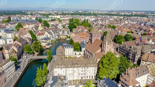 Preview: Strasbourg, France. Church Of St. Thomas, Protestant Church, Aerial View