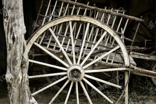 Preview: Old Wooden Carriage, Vehicles And Transport, Rural
