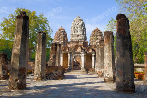 Preview: On The Ruins Of The Ancient Khmer Temple Of Wat Sri Sawai. Historical Park Of Sukhothai, Thailand