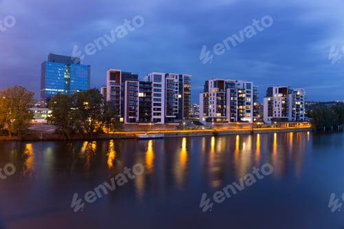 Preview: Luxury Living In Prague Marina In The Night, Holesovice, The Most Cool Prague District, Czech