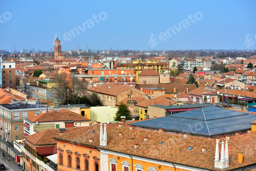 Preview: Panorama Of The Historic Center Seen From The Este Castle, On The Left At The Bottom The Leaning