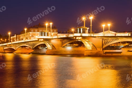 Preview: Illumination Of The Annunciation Bridge On A May Night. Saint-Petersburg, Russia