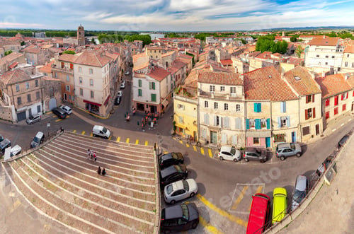 Preview: Panoramic View Of The Medieval Historical Part Of The City. Arles Provence. France.