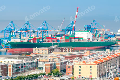 Preview: Aerial View Of The Port And Genoa From The Hill.