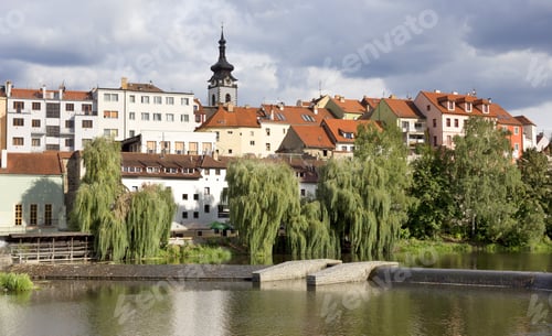 Preview: Colorful Medieval Town Pisek Above The River Otava, Czech Republic