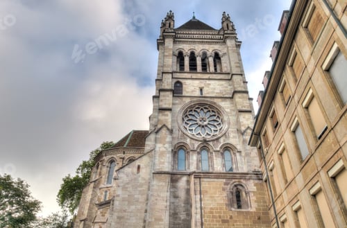 Preview: Geneva, Switzerland, Historical Center In Summertime, Hdr Image