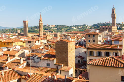 Preview: View Of Florence From The Bell Tower Of The Duomo Giotto'S Campanile.