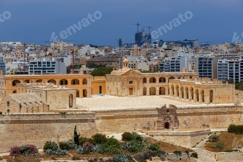 Preview: View Of The Island Manoel From The Forts Valletta. Malta.