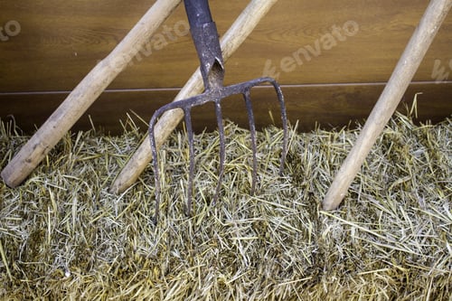 Preview: Old Metal Rake, Tool Detail For The Farm