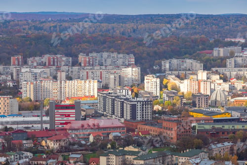 Preview: Aerial View Of The City From The Observation Deck During The Day. Lviv. Ukraine.