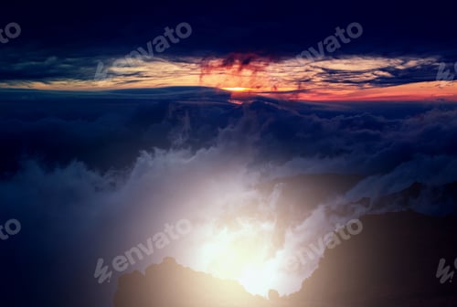 Preview: Beautiful Sunset Cloud And Hill Above