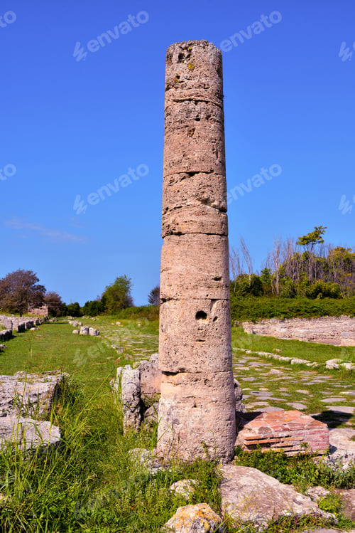 Preview: Paestum Capaccio Italy The Ancient Ruins Of Remains Of Religious Buildings Of The Ancient Greek