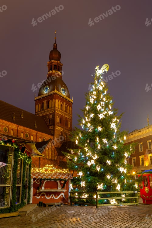 Preview: Riga. Christmas Tree On Christmas.
