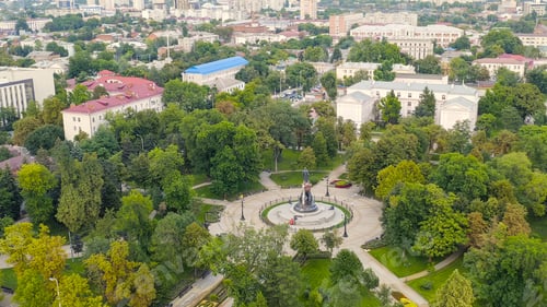 Preview: Krasnodar, Russia. Monument To Empress Catherine Ii In Catherine Square. Aerial View, Aerial View