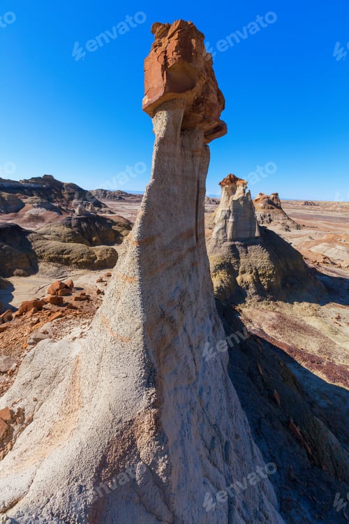 Preview: Unusual Desert Landscapes In Bisti Badlands, De-Na-Zin Wilderness Area, New Mexico, Usa