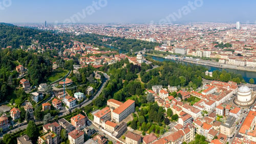 Preview: Turin, Italy. Panorama Of The City Aerial View.