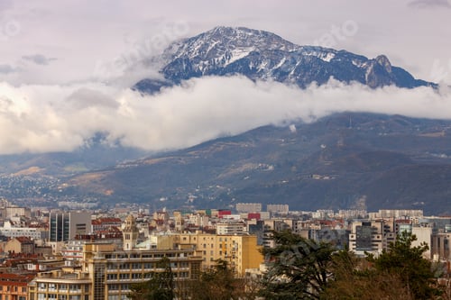 Preview: Aerial View Of The City From The Bastille Hill. Grenoble. France.
