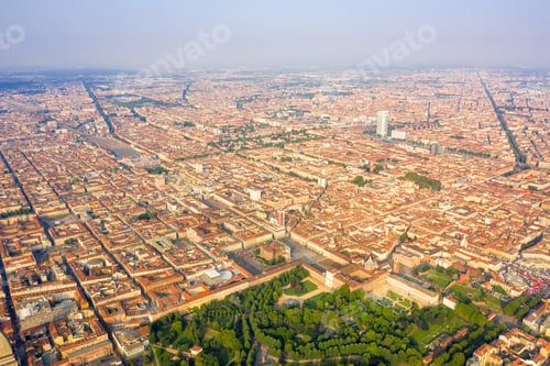 Preview: Turin, Italy. Panorama Of The City Aerial View.