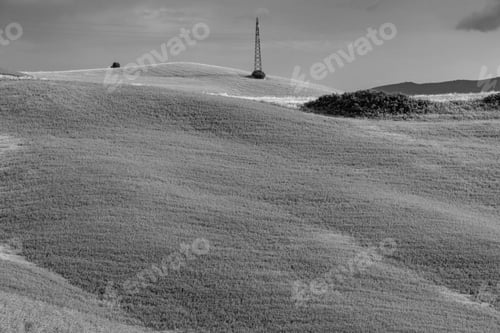 Preview: Stormy Sky In The Green Tuscany In The Province Of Siena In The Crete Senesi Park In Summer