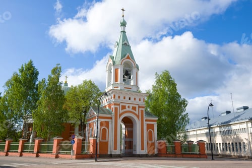Preview: Bell Tower Of Orthodox Church Of Apostles Pyotr And Pavel In The Solar Summer Morning. Hamina