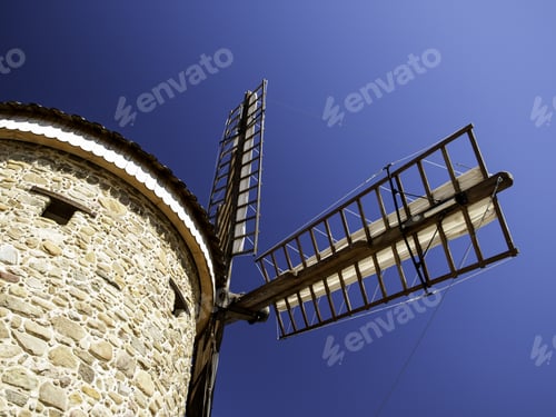 Preview: Stone Windmill With Blades, Historic Construction