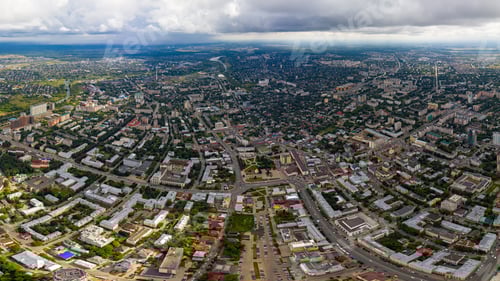 Preview: Ivanovo, Russia. Panorama Of The Central Part Of The City. Aerial View