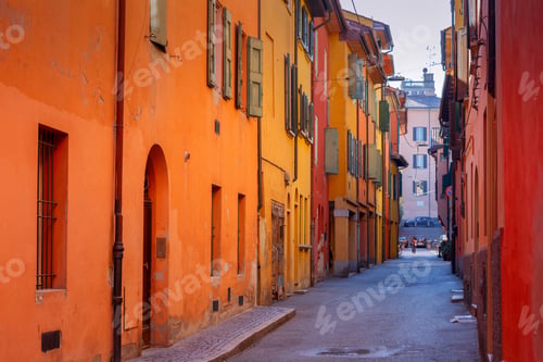 Preview: Bologna. Multicolored Facades Of Houses.