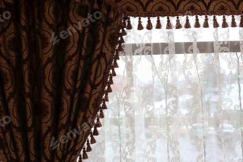 Preview: Curtains And Tulle On Background Of Window