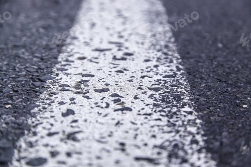Preview: Direction Line For Cars On A Road, Detail Of Road Traffic