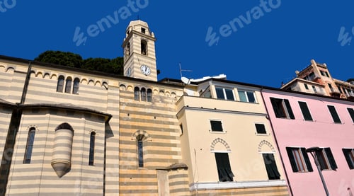 Preview: The Bell Tower Of The Church Of Our Lady Of Consolation And The Historic Ligurian Houses Celle