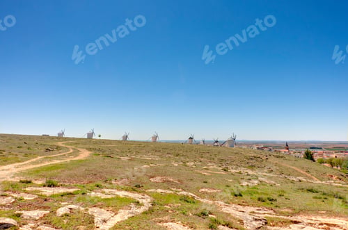 Preview: Campo De Criptana, Picturesque Village With Windmills In Spain, Hdr Image