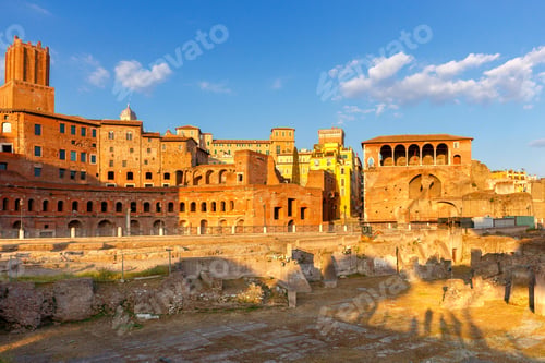 Preview: Ruins Of The Trajan'S Forum At Sunset. Rome. Italy.