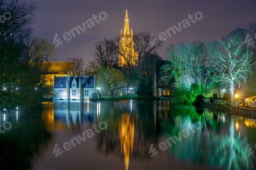 Preview: Traditional City Channels In The Historical Medieval Part Of Bruges. Belgium