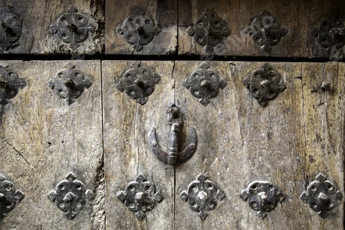 Preview: Lock On Wooden Door, Construction And Architecture, Textures