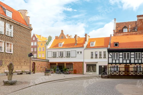 Preview: Facades Of Medieval Houses In The Historic Center Of The Old Town. Gdansk. Poland.