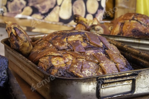 Preview: Roast Pork On The Grill In Restaurant, Prepared Food