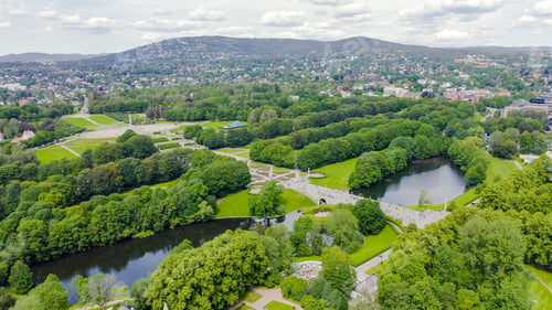 Preview: Oslo, Norway. Public Park In The Norwegian Capital