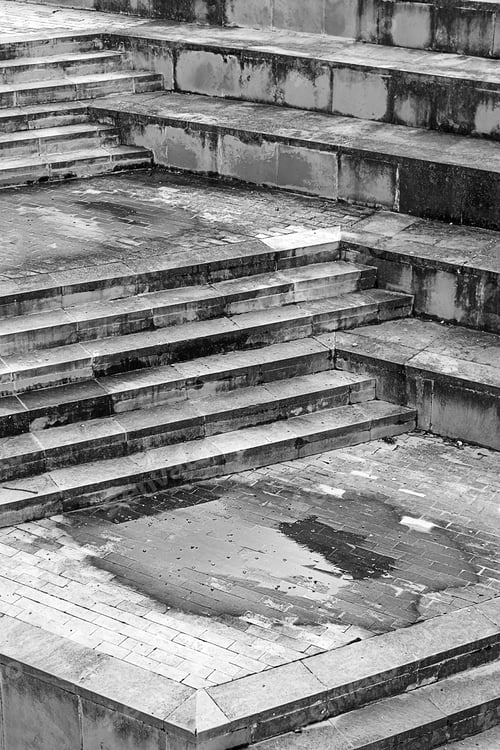 Preview: Stairs In Uneven Urban Plaza, Construction And Architecture
