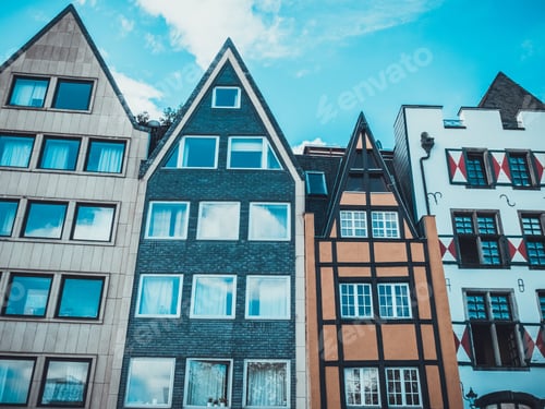 Preview: Buildings With Different Colors At Hamburg - Germany
