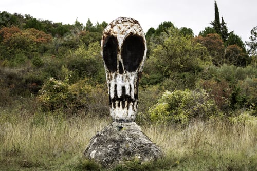 Preview: Stone Skull In Forest, Park Of The Unveiled, Navarre