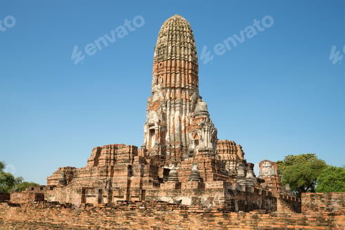Preview: View Of A Giant Prang Buddhist Temple Wat Phra Ram. Ayutthaya, Thailand