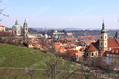 Preview: The Spring In Prague � The View On A City With Prague St. Nicholas' Cathedral