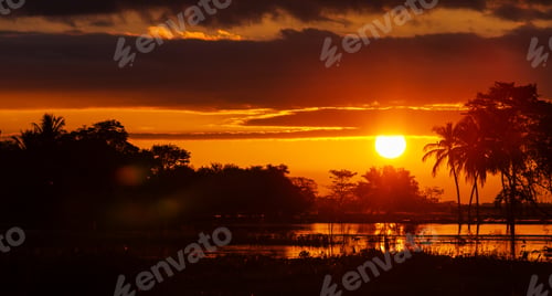 Preview: Fantastic Tropical Sunset In A Rural Landscapes, Mexico