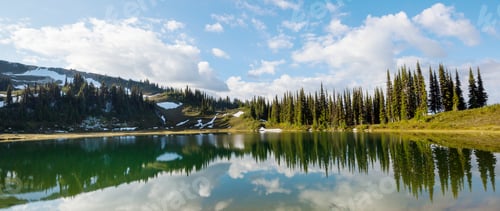 Preview: Serenity Lake In The Mountains In Summer Season. Beautiful Natural Landscapes.