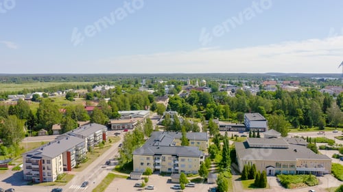 Preview: Hamina, Finland. General View Of The City Center From The Air In Clear Weather, From Drone