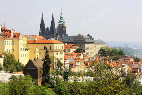 Preview: View On The Spring Prague Gothic Castle With The Green Nature, Czech Republic