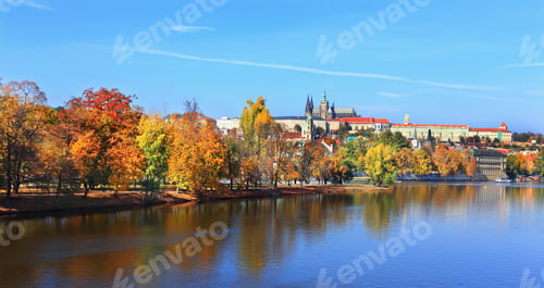 Preview: Panoramic View On The Autumn Prague With The Castle, St. Nicholas' Cathedral And Charles Bridge