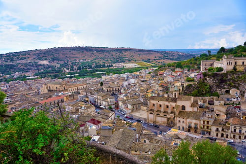 Preview: Panorama Of Scicli, Sicily, Italy
