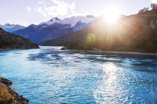 Preview: Beautiful Mountains Landscape Along Gravel Road Carretera Austral In Southern Patagonia, Chile