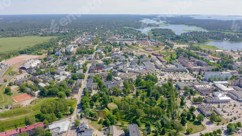 Preview: Hamina, Finland. General View Of The City Center From The Air In Clear Weather, From Drone